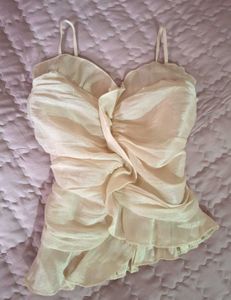 Cream Ruched Cami Top