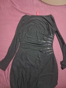 Chic Black Embellished Dress