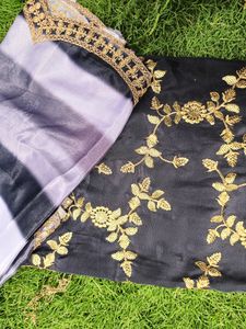 Crepe Suit With Chinnon Dupatta