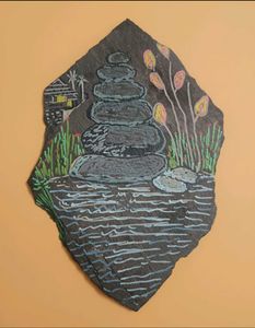 Hand-Painted Stone Art - Zen Garden