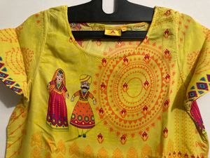 Bright Yellow Traditional Rajasthani Print