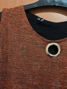 Sparkly Orange Sleeveless Top