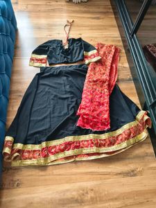 Elegant Red and Black chaniya Choli Set
