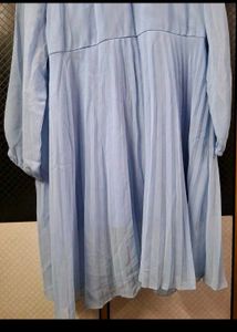 Chic Blue Pleated Fit &amp; Flare Dress