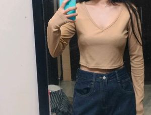 Basic Long Sleeve V-Neck Top