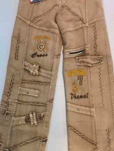 Vintage Y2K Tan Ribbed Cargo Pants