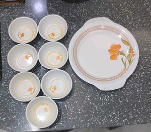 Vintage Floral Bowl and Platter Set