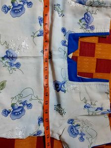 Blue Floral Print Kurti with Dupatta Set