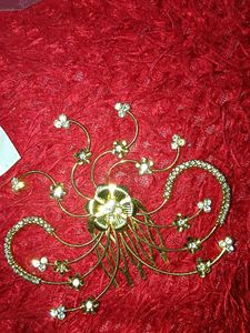 Gold Floral Hair Comb for juda