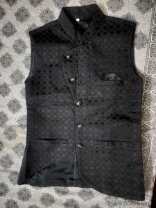 Men's Black Ethnic Jacket