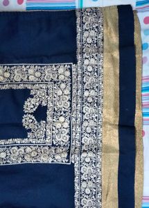 Navy Blue Kurti With Golden Embroidery