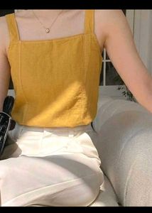 Yellow Square Neck Cami Top