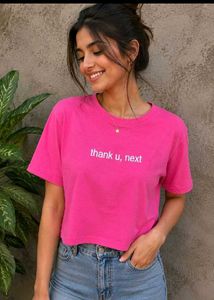 Pink "thank u, next" Crop Top