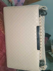 Stylish Cream Quilted Clutch Bag