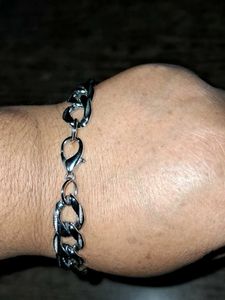 Silver Cuban Link Chain Bracelet