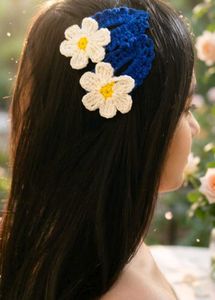 Crocheted Flower Hair Clip Set