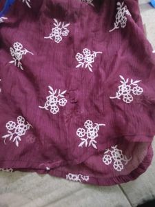 Maroon Embroidered Kurta