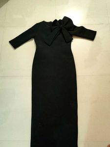 Elegant Black Bow dress