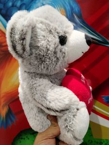 Gray Teddy Bear with Heart