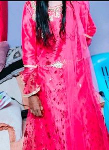 Pink Embellished Anarkali Suit