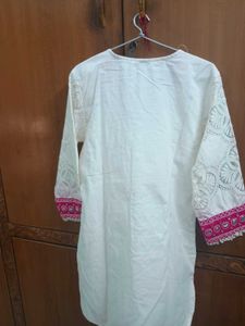 Sale!!cream pink work kurta set