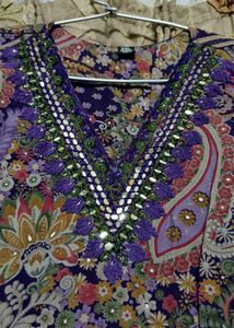 Elegant Paisley Print Kurta Set