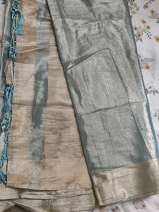 woven design zari organza banarasi saree