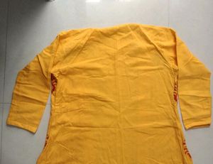 Yellow Pure Cotton Full Strag