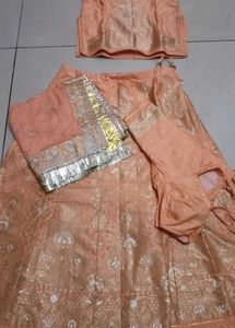 Peach Embroidered Rajputi poshak