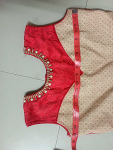 Red &amp; Cream long frock