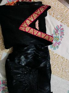 Embellished Black Short Kurti with Palazzo