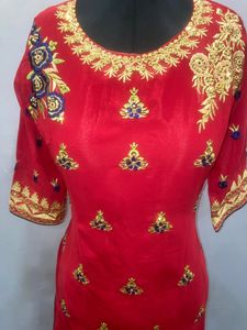 Georgette Sharara Red Colour