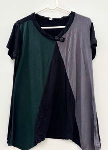 Black Colorblock Top