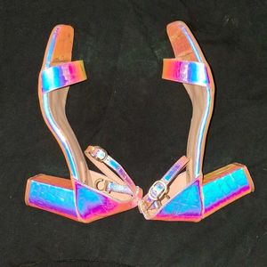 Aesthetic korean holographic heels