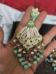 Stunning Mint Green Jhumka Earrings