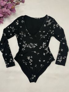 Floral Print Long Sleeve Bodysuit