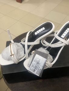 Elle White Strappy Heeled Sandals