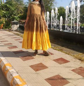 Elegant Yellow Anarkali Kurta Set Without Pant