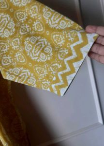 Gold Yellow Cotton Kurti with Bottom