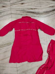 Vibrant Pink Kurta Set with Trousers
