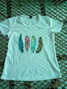 Polyester Half Sleeve Round Neck Printed Women