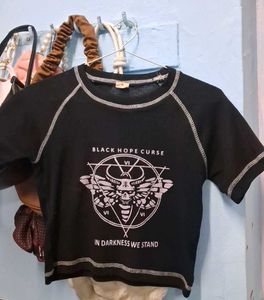 Black Graphic Baby Tee