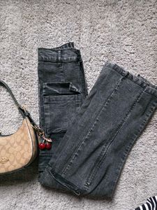 Stylish Grey Cargo Jeans