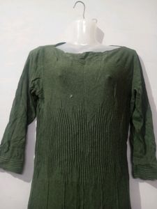 Woolen Olive Green Kurta