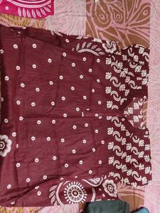 Maroon Printed Nightgown