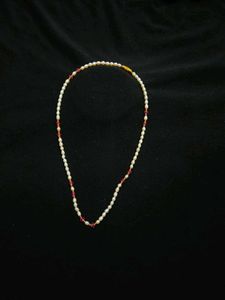 Pearl and Ruby Beaded Necklace