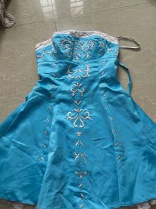 Stunning Blue Embellished Strapless Dress