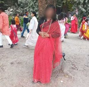 Sparkling Red Net Saree with Blouse piece