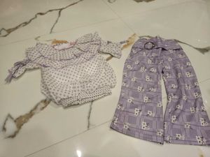 Girls' Lavender Floral Two-Piece Set
