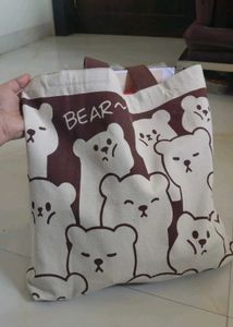 Cute Bear Print Tote Bag